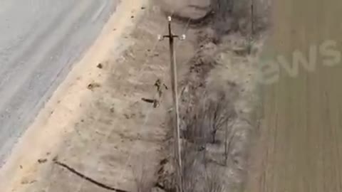 Ukrainian drone chasing a Russian solder back to his position