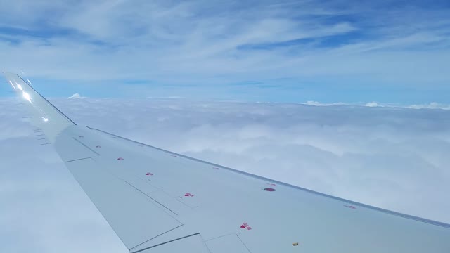 Flying aeroplane view in sky