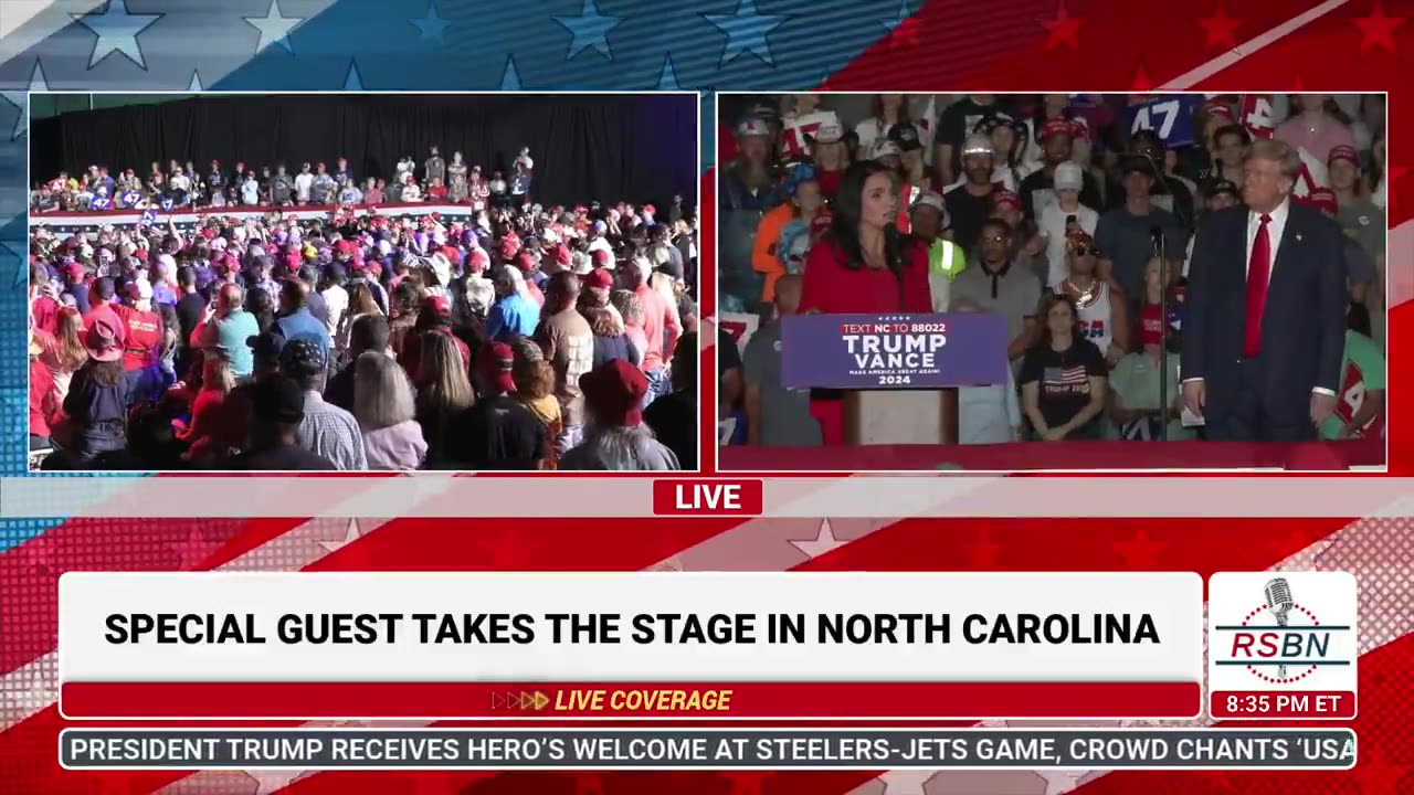Tulsi Gabbard announces she is joining the Republican Party during Trump rally