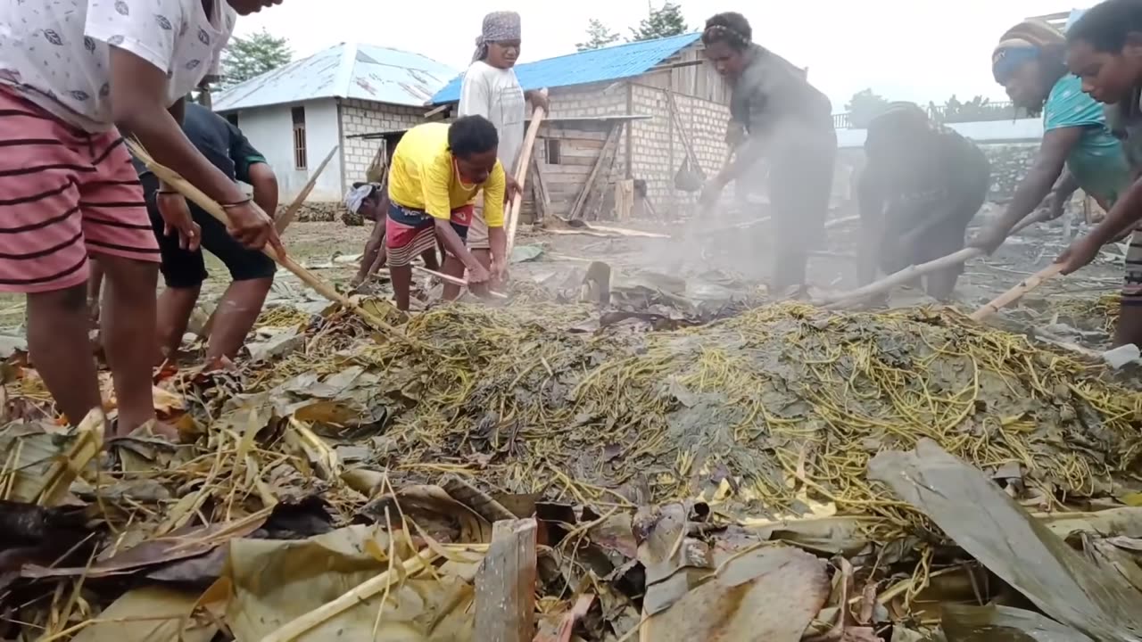 Papuan Indonesian stone-baked cooking tradition