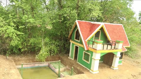 Building the most creative single private modern mud villa house