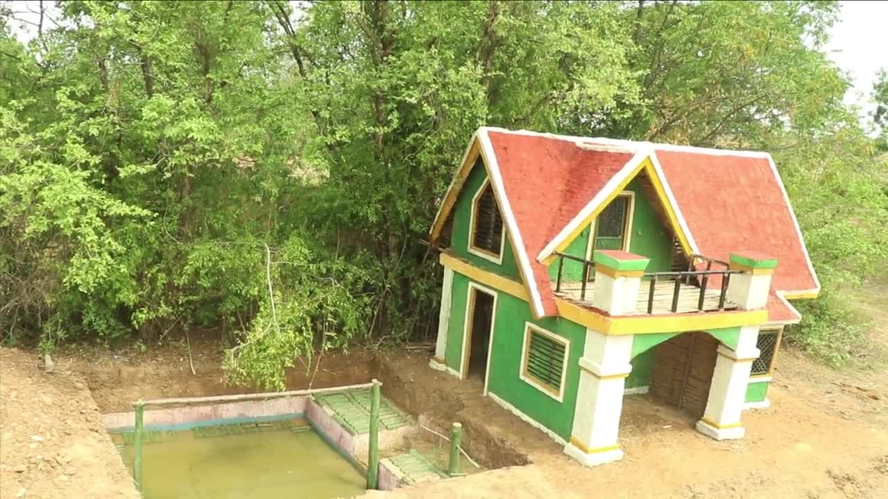 Building the most creative single private modern mud villa house