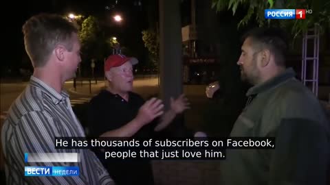 Vesti News covering Patrick Lancaster in 2018 in Donbas