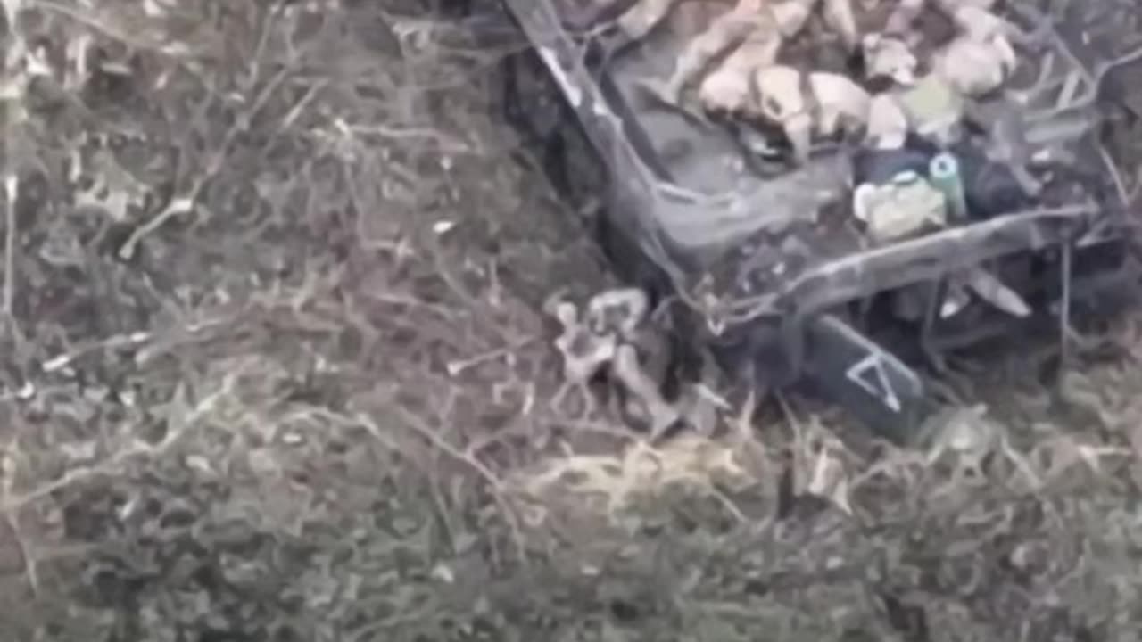 A Ukrainian MT-LB, packed with soldiers both on top and inside, is hit by an FPV drone.