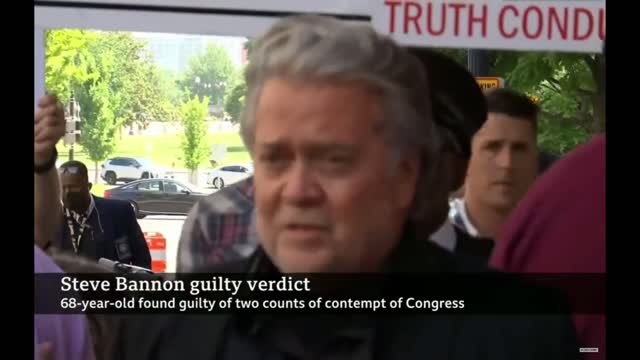 Donald Trump’s former strategist Steve Bannon guilty on two counts of contempt of Congress.