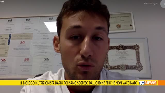 Il biologo nutrizionista Dario Polisano sospeso dall'ordine perché non vaccinato