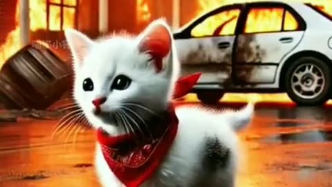 Kitten teach a lesson to Bad Driver😺⚔️ #shorts #cat #ai #catlover #short #trending #viralvideo