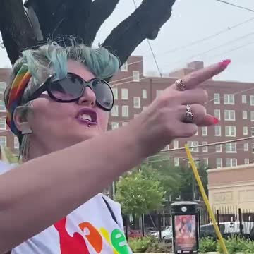 Unhinged Woman at "Drag the Kids to Pride" Event Triggered by Protestors
