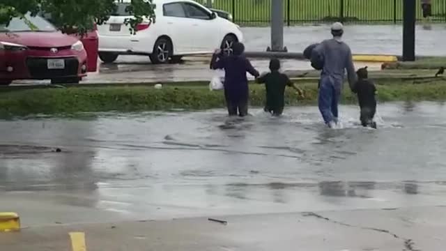 Massive Puddle Totally Surprises Pedestrians