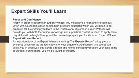 expert witness live online courses