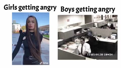 girls getting angry VS boys