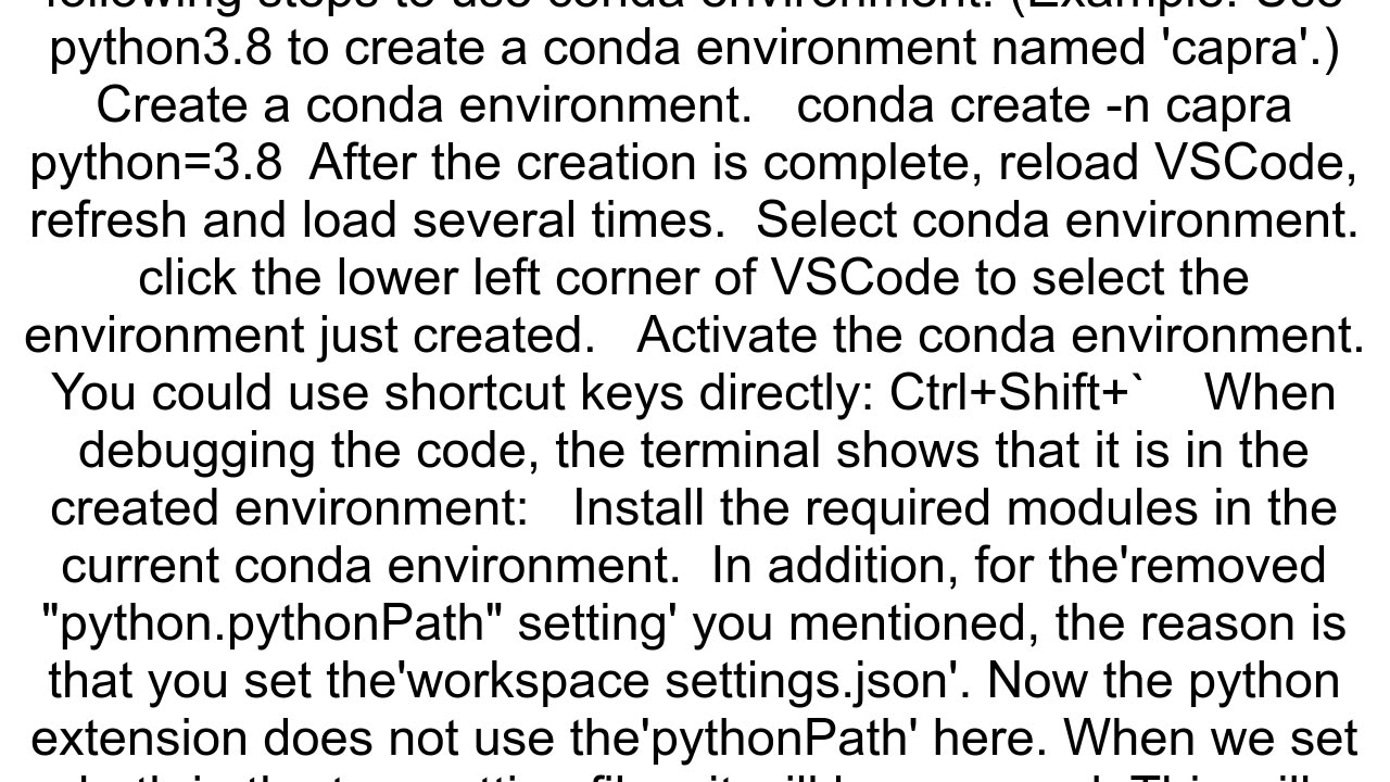 How do I activate my conda environment for VS Code python debugger and testing