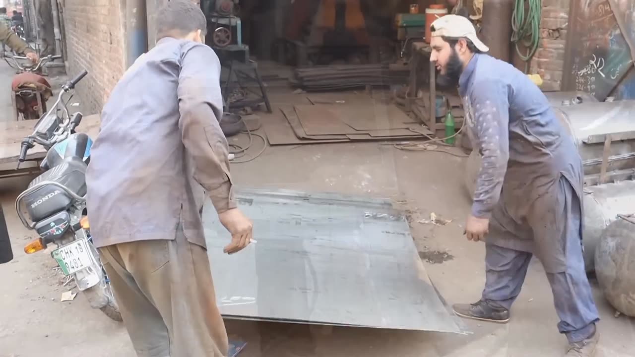 Ingenious Workers Made Air Compressor Tank With Metal Sheets- Air Compressor Manufacturing