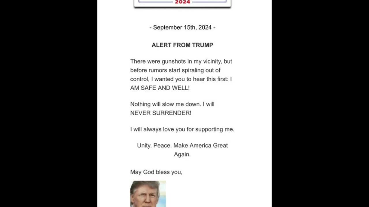 Alert From Trump