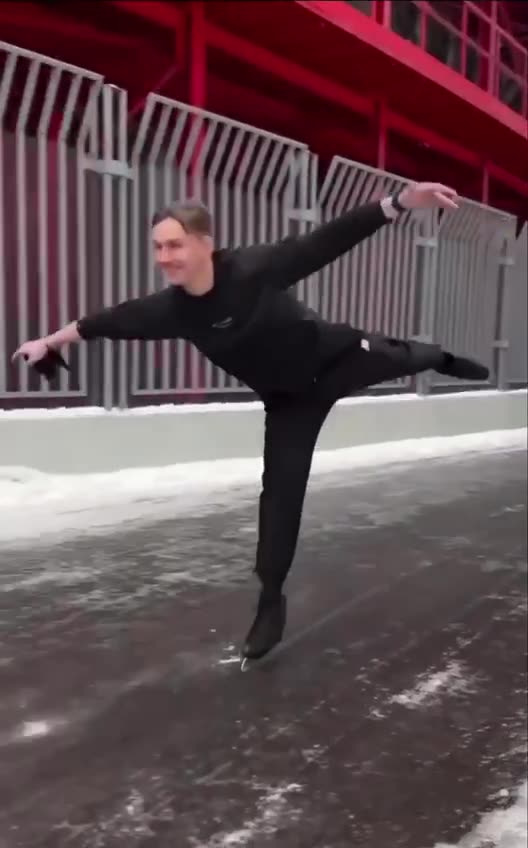 Enjoying frozen ice roads and sidewalks