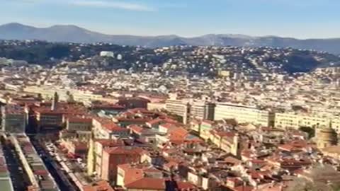 The sea and village seen from the observatory in Nice, France