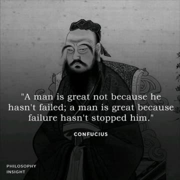"A man is great not because he 阜 hasn't failed; a man is great because failure hasn't stopped him."