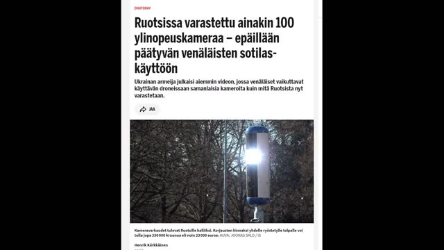 Now Putin steals even speed cameras from Swedish roads.