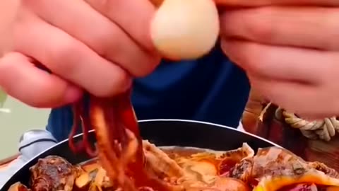 Eating sea food with the fisherman!