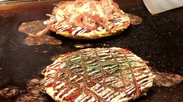 Japanese okonomiyaki cuisine