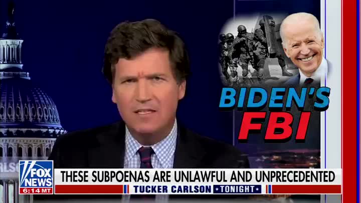 Tucker Carlson obtains SHOCKING and "unlawful" subpoena from Biden's DOJ