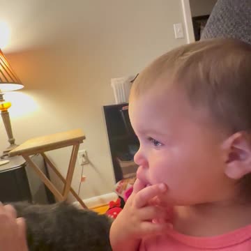 How dare Mommy NOT let her pull the kitty’s hair!
