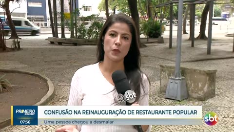 Reabertura de restaurante popular tem confusão após discursos longos - Primeiro Impacto (16-08-23)