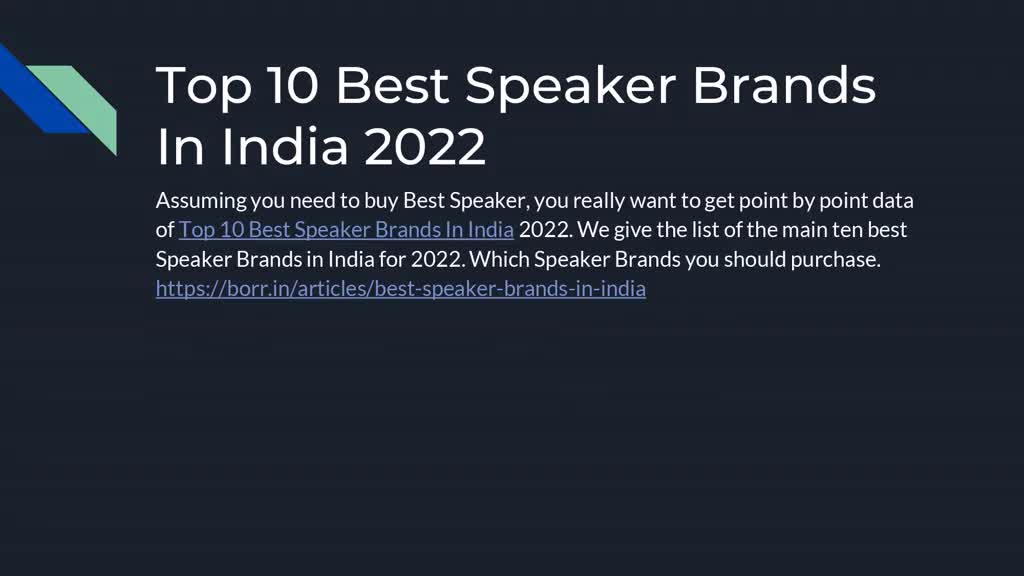 Top 10 Best Speaker Brands In India 2022