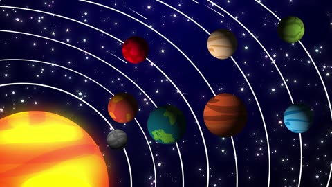 Colorful Cartoon Solar System Space Background Animation Video
