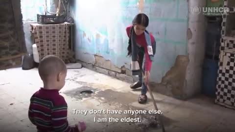 Little girl forced to grow up fast
