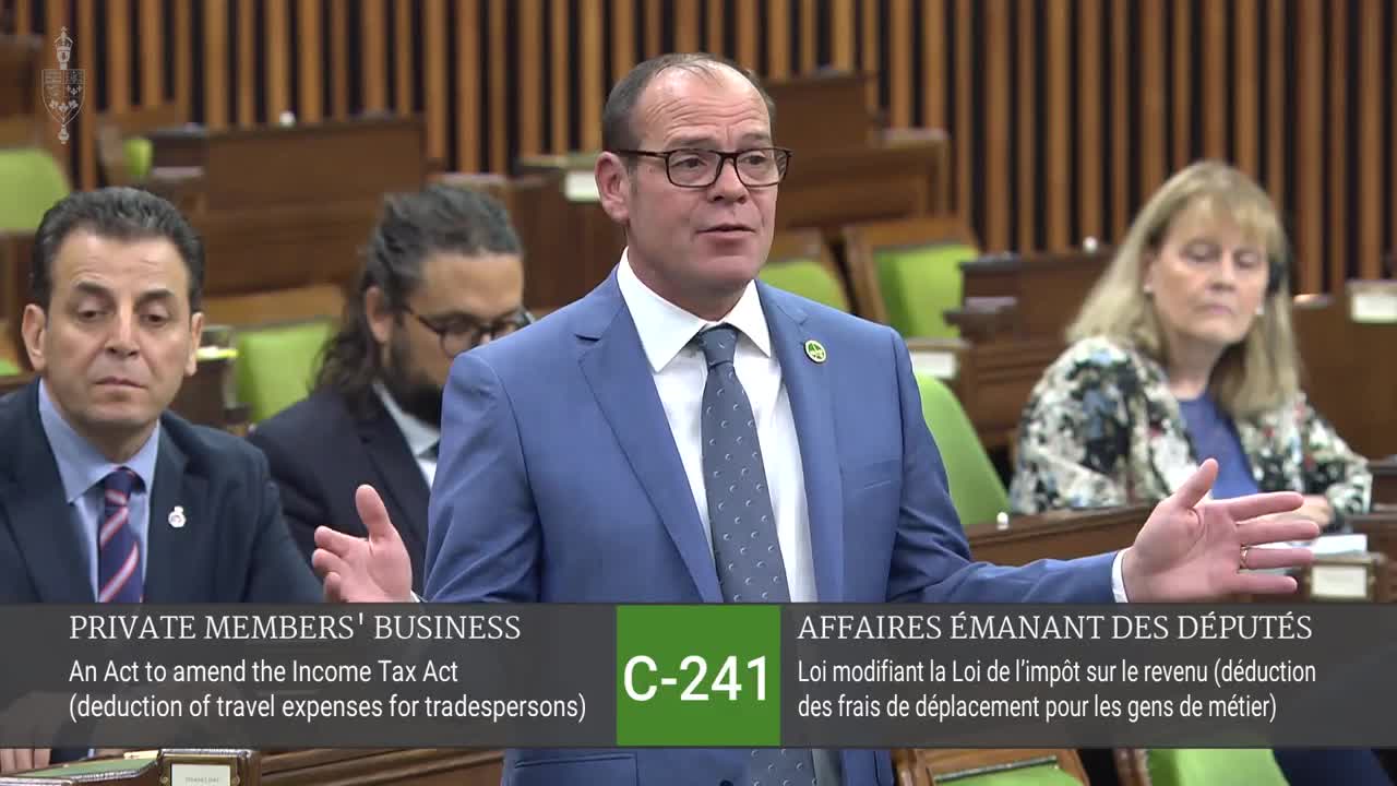 Chris Lewis MP Essex Bill C-241 Trades Persons Tax Deduction Travel Expenses