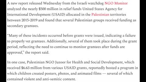 US Funding Program To Indoctrinate Children To Love Terrorism