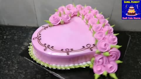 Heart Shape Engagement Cake Design