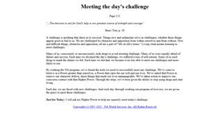 Just for Today - Meeting the day's challenges.