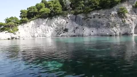 Sea waves and beach drone video
