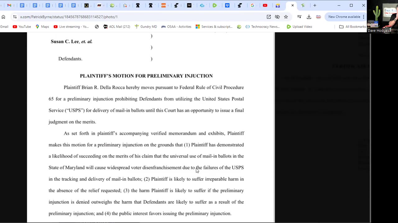 LAWSUIT SHOWS DON'T MAIL IN BALLOT OR USE MACHINES! DELIVER YOUR BALLOT OR IT WON'T COUNT