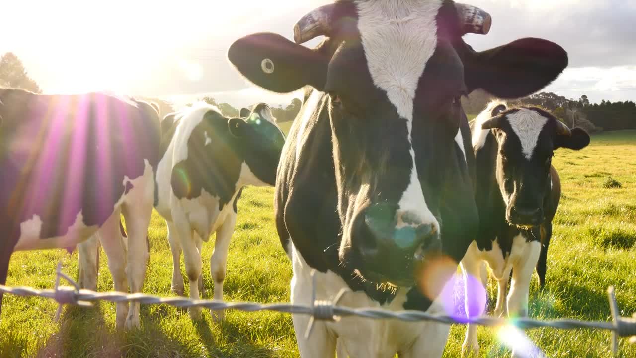 Dairy cows on farmland