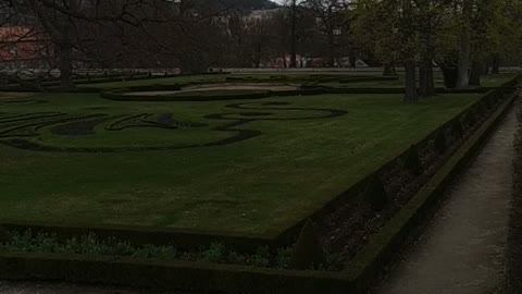 Park area of ​​the castle in České Krumlov.