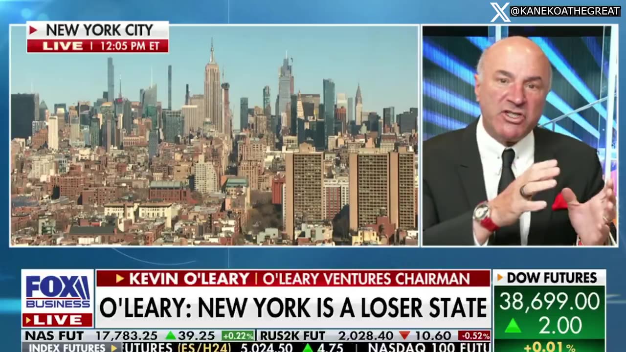 Kevin O'Leary "I would never invest in New York now! And I'm not the only one saying that!"