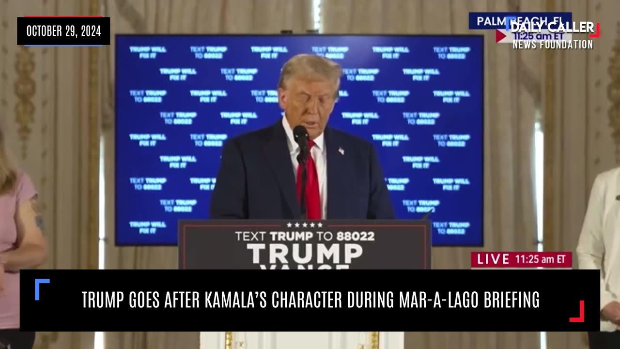 Trump Goes After Kamala's Character During Mar-a-Lago Briefing