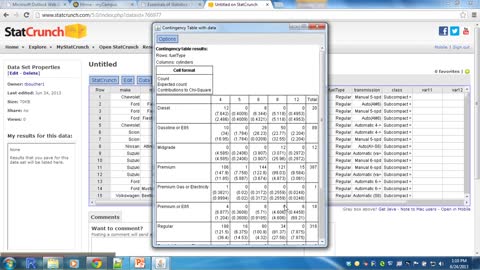 Chi Square Part III StatCrunch