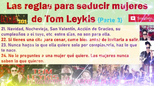 Las reglas para seducir mujeres de Tom Leykis ➨ PARTE 3 ➨💕😘💘🏹