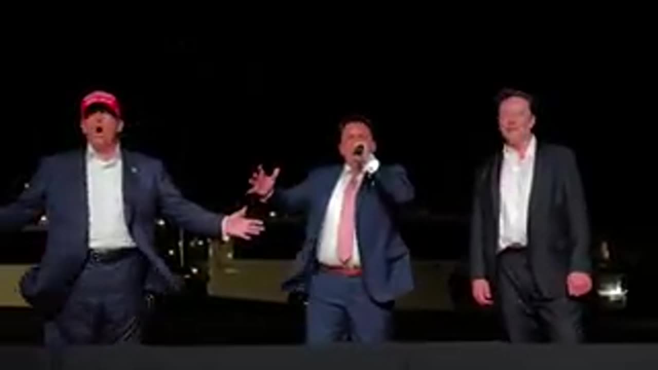 Trump and Elon Musk sang God Bless America with Chris Macchio at Mar-a-Lago tonight