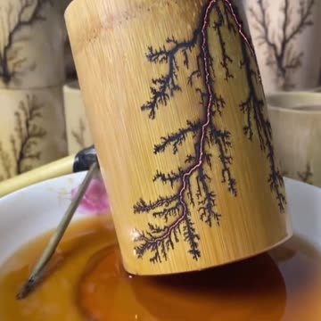 Art never ceases to amaze Creating a colorful pattern using electricity