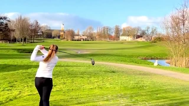 Golf in the coutryside | Yoga your way to a better swing. See description #shorts