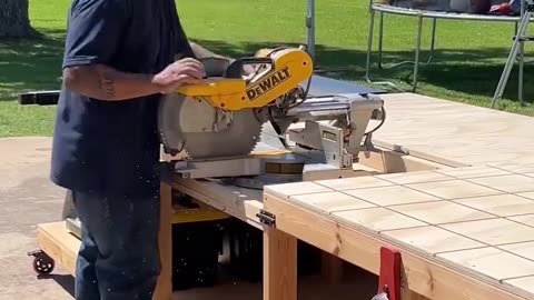 Man showcases the workbench he built