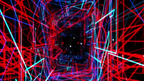 Rectangular tunnel with neon lasers