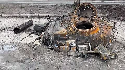 Ukraine.A broken tank.