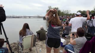 Crowd Gathers for Bridge Demolition