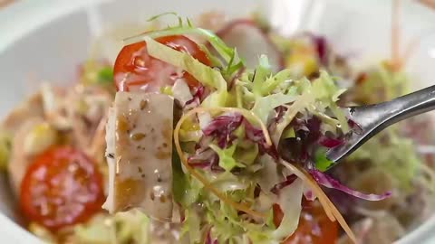 Vegetable salad is delicious the way I do it